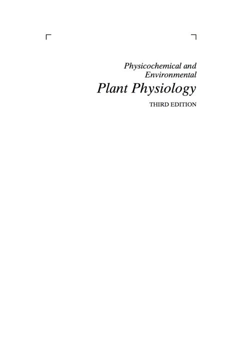 PHYSICOCHEMICAL AND ENVIRONMENTAL PLANT PHYSIOLOGY