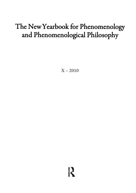 THE NEW YEARBOOK FOR PHENOMENOLOGY AND PHENOMENOLOGICAL PHILOSOPHY
