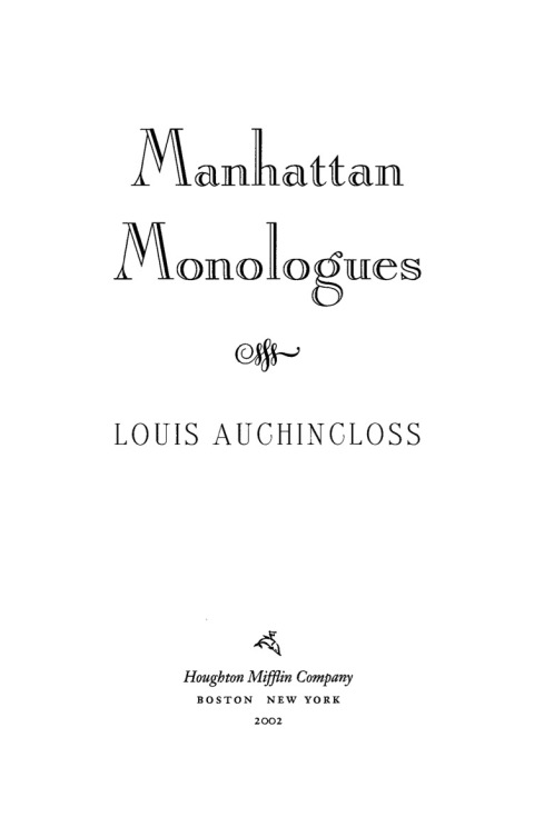 MANHATTAN MONOLOGUES