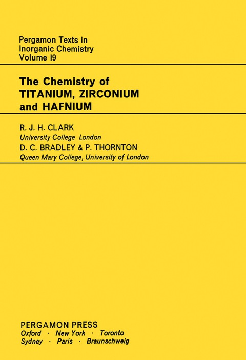 THE CHEMISTRY OF TITANIUM, ZIRCONIUM AND HAFNIUM