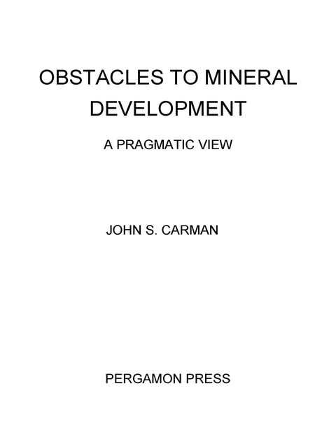 OBSTACLES TO MINERAL DEVELOPMENT