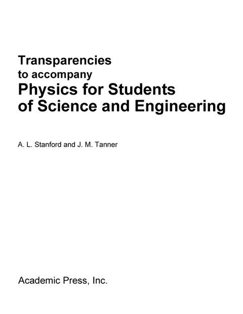 PHYSICS FOR STUDENTS OF SCIENCE AND ENGINEERING