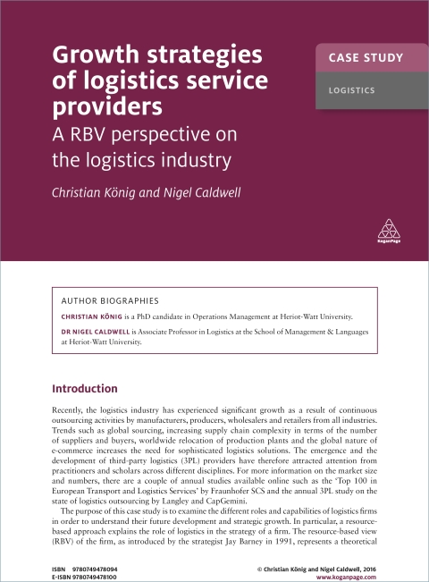 CASE STUDY: GROWTH STRATEGIES OF LOGISTICS SERVICE PROVIDERS