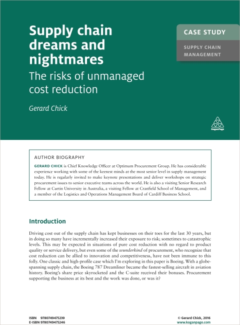 CASE STUDY: SUPPLY CHAIN DREAMS AND NIGHTMARES