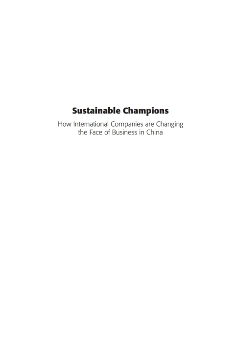 CHINA EDITION - SUSTAINABLE CHAMPIONS