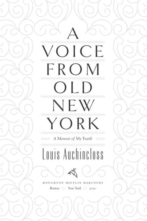 A VOICE FROM OLD NEW YORK