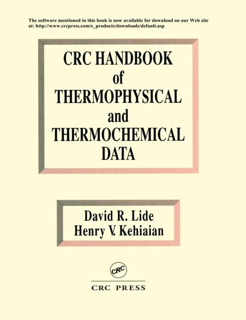 CRC HANDBOOK OF THERMOPHYSICAL AND THERMOCHEMICAL DATA