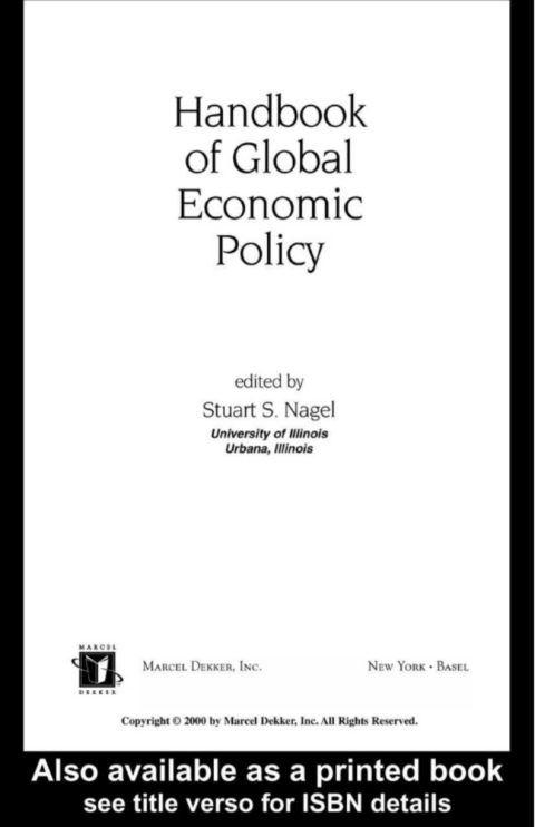 HANDBOOK OF GLOBAL ECONOMIC POLICY
