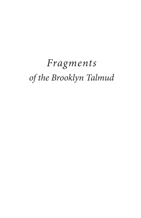FRAGMENTS OF THE BROOKLYN TALMUD