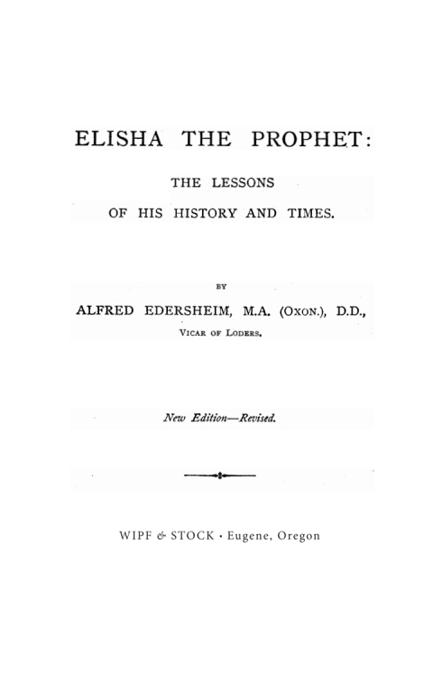 ELISHA THE PROPHET