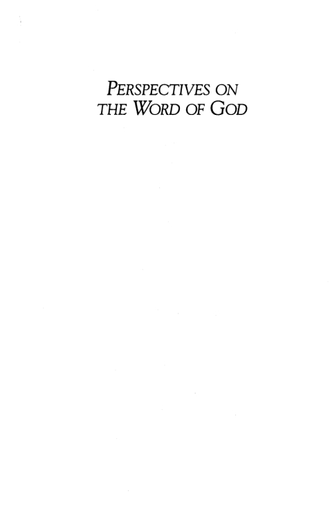 PERSPECTIVES ON THE WORD OF GOD