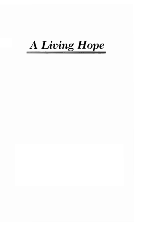 A LIVING HOPE