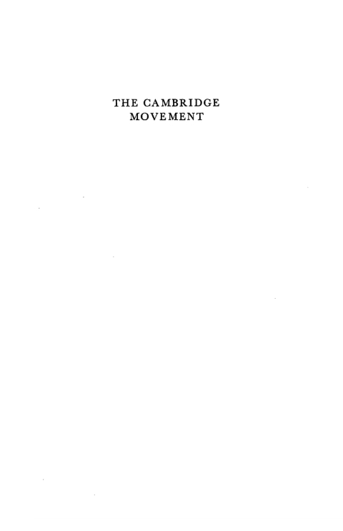 THE CAMBRIDGE MOVEMENT