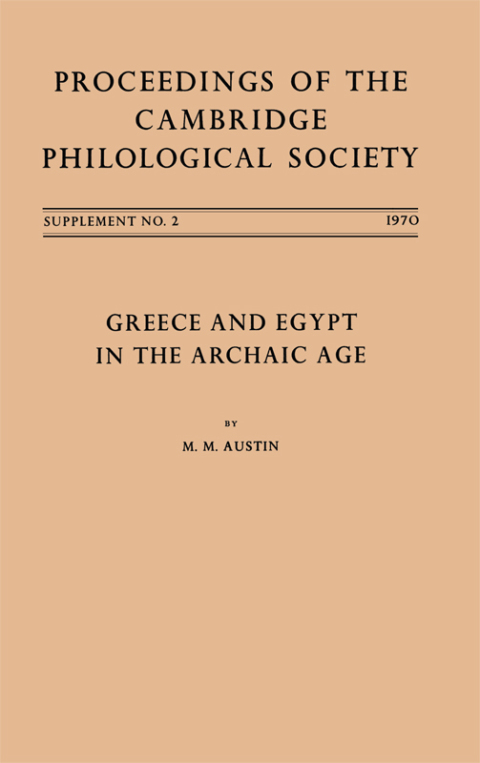 GREECE AND EGYPT IN THE ARCHAIC AGE