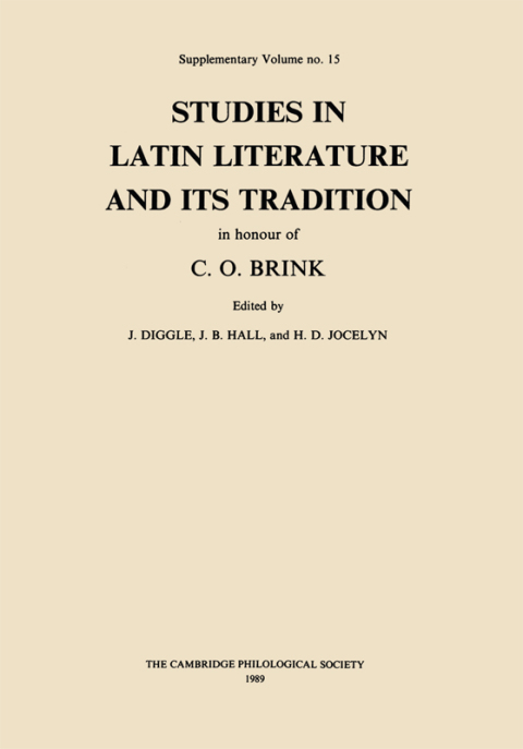 STUDIES IN LATIN LITERATURE AND ITS TRADITION
