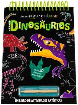 LIBRO PARA RASPAR Y COLOREAR -DINOSAURIOS-