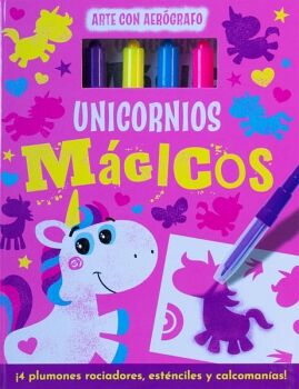 ARTE CON AERGRAFO -UNICORNIOS MGICOS- (C/4 PLUMONES)