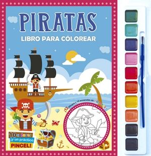 PIRATAS -LIBRO PARA COLOREAR-             (C/10 ACUARELAS/PINCEL)