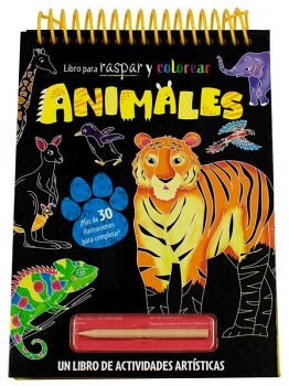 LIBRO PARA RASPAR Y COLOREAR -ANIMALES-