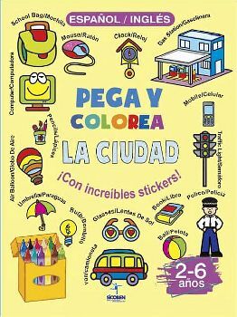 PEGA Y COLOREA I -LA CIUDAD- CON INCREBLES STICKERS!