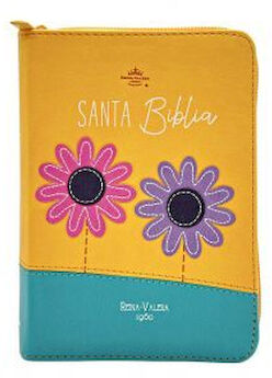 SANTA BIBLIA -PRIMOR AMARILLO/TURQUESA DOS FLORES- (BOLSILLO)