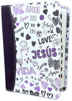 SANTA BIBLIA -PALABRAS DE VIDA AMOR LILA- (BOLSILLO/PIEL/CLOTH)