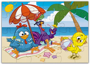 GALLINA PINTADITA ROMPECABEZAS 2 EN 1 -VACACIONES- (C/36 PIEZAS)