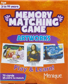 JUEGO DE MEMORIA -OBRAS DE ARTE-          (C/70 CARTAS)