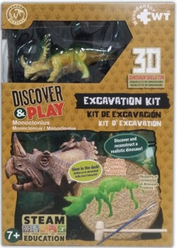 KIT DE EXCAVACIN MEDIANO -MONOCLONIUS- (C/DINOSAURIO 3D)