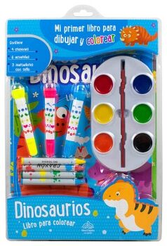 LIBRO INFANTIL: MI PRIMER LIBRO PARA DIBUJAR Y COLOREAR: DINOSAURIOS