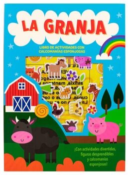 LIBRO INFANTIL DE ACTIVIDADES CON CALCOMANAS ESPONJOSAS: LA GRANJA