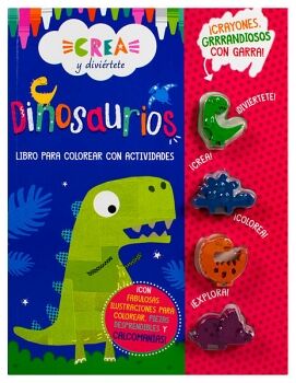 LIBRO INFANTIL CON ACTIVIDADES: CREA Y DIVI�RTETE: DINOSURIOS