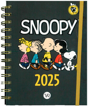 AGENDA SNOOPY 2025 -NEGRA-               (ANILLADA/EMP.)