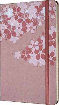 LIBRETA GRANDE SAKURA ROSA OSCURO (HOJA RAYADA/EMPASTADO)