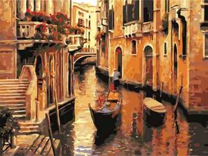 PAINT BY NUMBERS -VENECIA- GDE.(LIENZO NUM.C/BASTIDOR 40X50 CM)