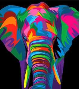 PAINT BY DIAMONDS -ELEFANTE COLORES- (LIENZO NUM.C/BAST. 30X40)
