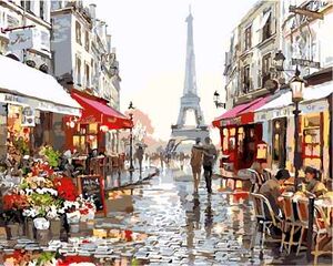 PAINT BY DIAMONDS -PARIS, TORRE EIFFEL- (LIENZO NUM.C/BAST. 30X40