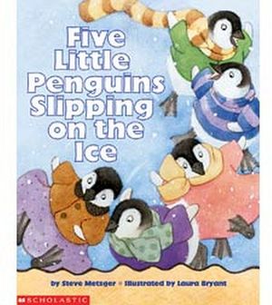 FIVE LITTLE PENGUINS SLIPPING ON THE ICE