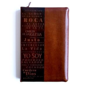 BIBLIA RV60 NOMBRES DE DIOS LETRA GRANDE TAMAO MANUAL PIEL CANELA NDICE Y CREMALLERA