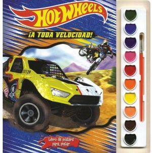 HOT WHEELS -A TODA VELOCIDAD- (LIBRO DE POSTERS P/PINTAR C/ACUARE