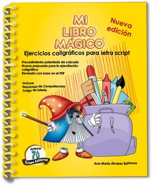 MI LIBRO MGICO -EJERCICIOS CALIGRFICOS SCRIPT-  (AMARILLO)