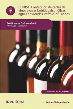 CONFECCIN DE CARTAS DE VINOS, OTRAS BEBIDAS ALCOHLICAS, AGUAS ENVASADAS, CAFS E INFUSIONES. HOTR0209 - SUMILLERA