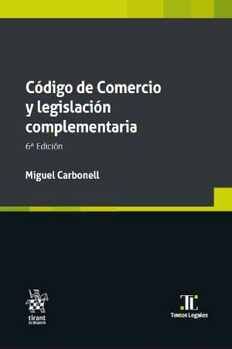 CÓDIGO DE COMERCIO Y LEGISLACIÓN COMPLEMENTARIA 6ED.