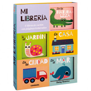 MI LIBRER�A -6 LIBROS DE CART�N CON P�GINAS TEXTURADAS-