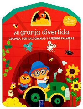 LIBRO PARA COLOREAR: COLOREA, PON CALCOMANAS Y APRENDE PALABRAS: MI GRANJA DIVERTIDA