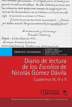 DIARIO DE LECTURA DE LOS ESCOLIOS DE NICOL�S G�MEZ D�VILA