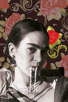 LIBRO DIARIO DE FRIDA -ROSAS-             (EMPASTADO)