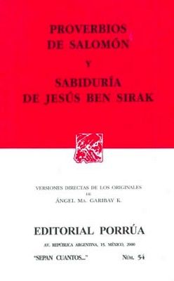 054 PROVERBIOS DE SALOMON Y SABIDURIA DE JESUS BEN S.