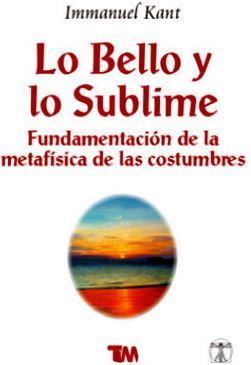 LO BELLO Y LO SUBLIME/FUNDAMENTACIN DE LA METAFSICA