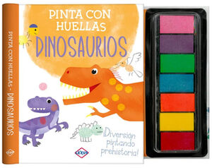 PINTA CON HUELLAS -DINOSAURIOS- (C/PINTURAS)